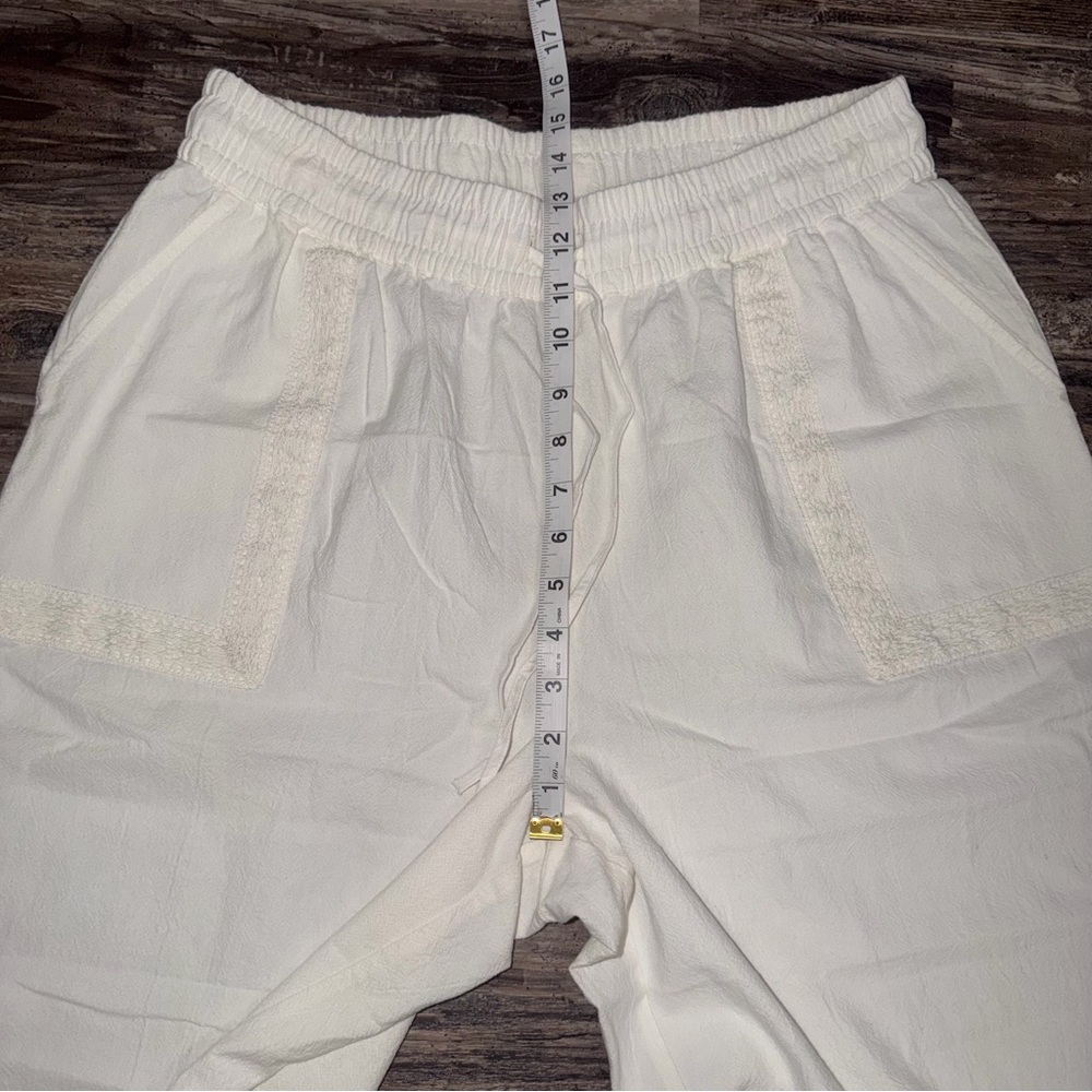 NWOT Style&Co Women’s Ivory Cotton Crochet Lace Wide-Leg Pull-On Pants Size L - Picture 6 of 8